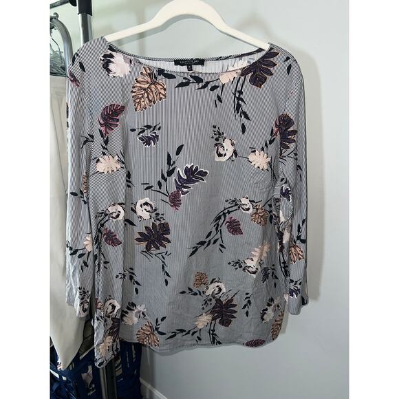 Lafayette 148 New York Caddie Blouse Ink Blue Women’s Size 18 Silk Blend - Picture 3 of 8